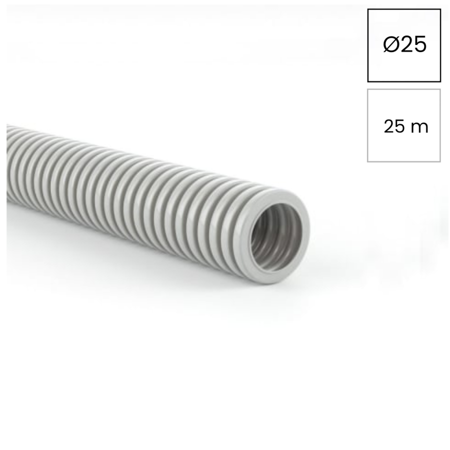 Copex tub protecție flexibil Kouvidis Conflex HF IAS 25mm 1250N gri rola 25m 2004025