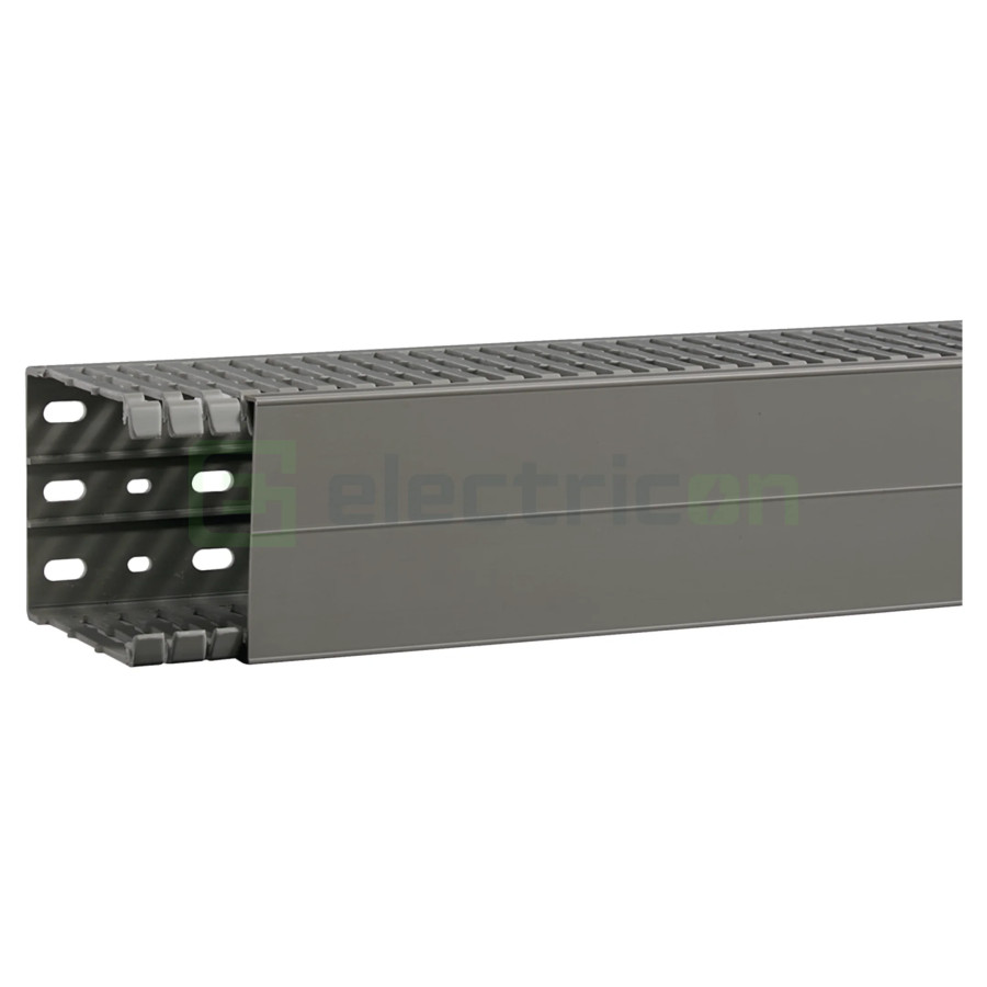Canal cablu pieptane, BA7A, 100x80mm, PVC, gri, Hager, BA7A100080 - Electricon.ro