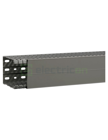 Canal cablu pieptane, BA7A, 100x80mm, PVC, gri, Hager, BA7A100080 - Electricon.ro