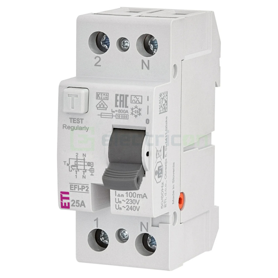 Intreruptor RCCB 25A/100mA ETI - 002061121