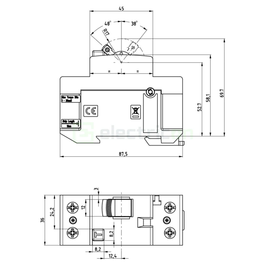 Intreruptor RCCB 25A 100mA ETI