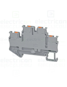 Clemă de derivație 5 mm² Clema șir, cu 2 etaje, 4 conexiuni, 0,14 - 2,5 mm², PTTB 2,5, gri, Phoenix Contact, 3210567 – montaj ra