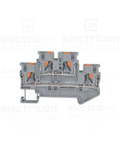 Clemă de derivație 5 mm² Clema șir, cu 2 etaje, 4 conexiuni, 0,14 - 2,5 mm², PTTB 2,5, gri, Phoenix Contact, 3210567 – montaj ra 2