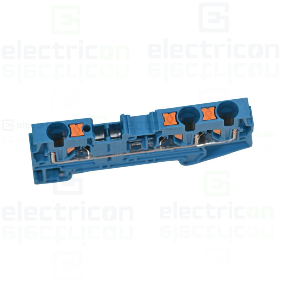 Clemă de derivație 4 mm² Clema șir, de trecere, 3 conexiuni, 4 mm²,albastru, PT 4-TWIN BU, Phoenix Contact, 3211775 – montaj rap