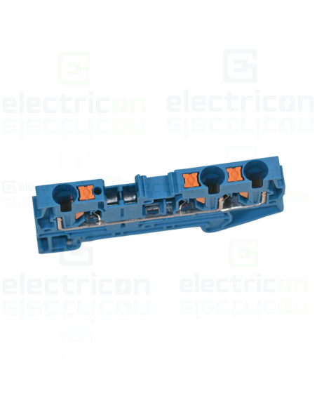 Clemă de derivație 4 mm² Clema șir, de trecere, 3 conexiuni, 4 mm²,albastru, PT 4-TWIN BU, Phoenix Contact, 3211775 – montaj rap
