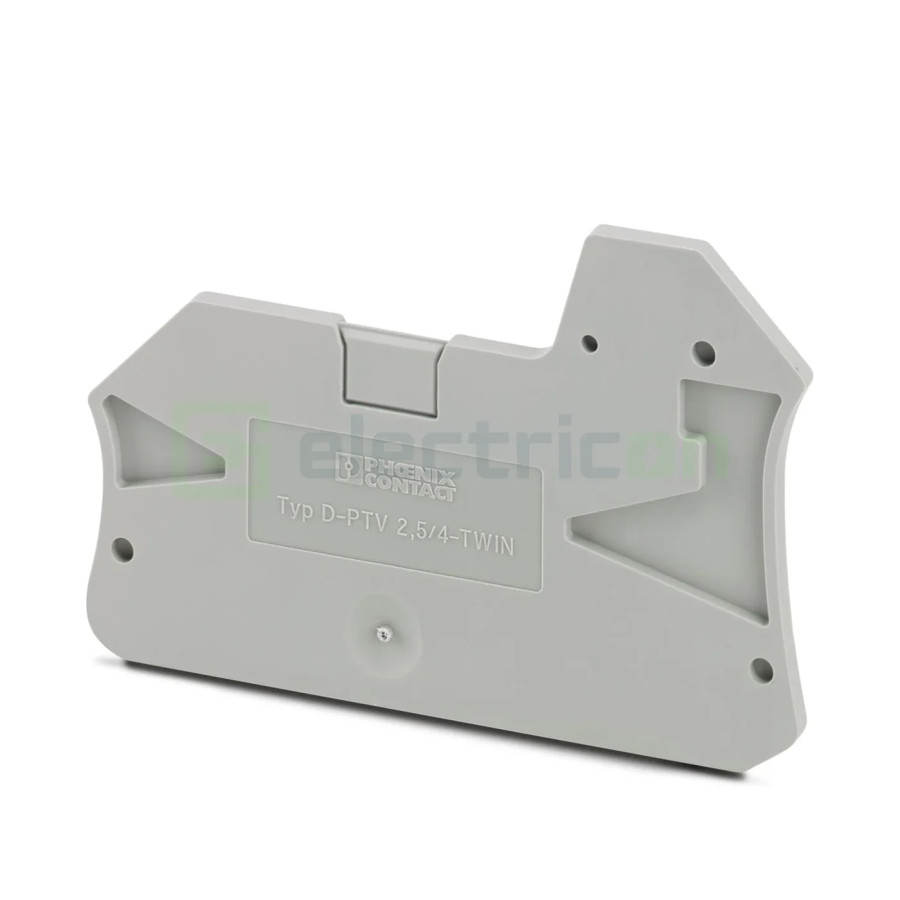 Clemă de derivație Element terminal pentru clemele șir, seria PTV TWIN, gri, DP-PTV 2,5/4/TWIN, Phoenix Contact, 1088747 – monta