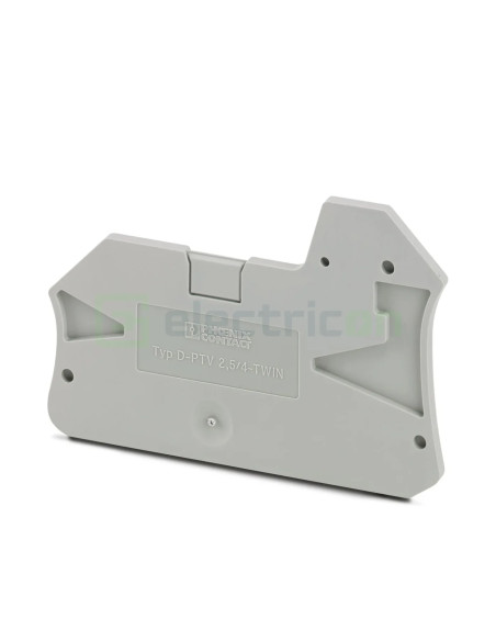 Clemă de derivație Element terminal pentru clemele șir, seria PTV TWIN, gri, DP-PTV 2,5/4/TWIN, Phoenix Contact, 1088747 – monta