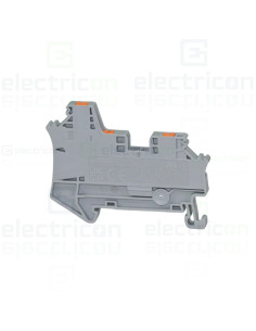 Clemă de derivație 5 mm² Clemă șir de trecere, 3 conexiuni, 2,5 mm², gri, PTV 2,5 TWIN, Phoenix Contact, 1078966 – montaj rapid 