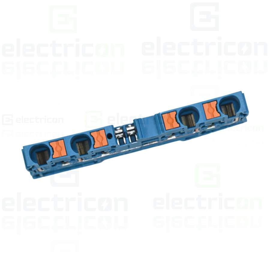Clemă de derivație 6 mm² Clemă șir de trecere, 4 conexiuni, 6 mm², PT 6-QUATTRO BU, albastru Phoenix Contact, 3212947 – montaj r