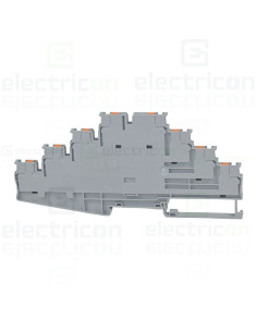 Clemă de derivație 4 mm² Clema șir, de trecere cu 4 etaje,8 conexiuni, 0,14-4 mm²,gri, PT 2,5-4L, Phoenix Contact, 1334599 – mon