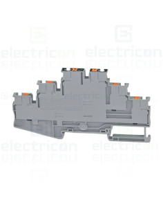 Clemă de derivație 4 mm² Clema șir, cu 3 etaje, 6 conexiuni, 0,14-4 mm²,gri, PT 2,5-3PV, Phoenix Contact, 3210512 – montaj rapid