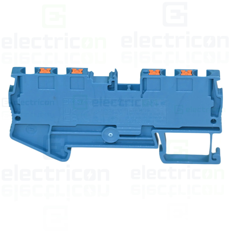 Clemă de derivație 6 mm² Clema șir, de trecere, 4 conexiuni, 0,2 - 6 mm², PTTB 4-QUATTRO BU, albastru, Phoenix Contact, 3211802 