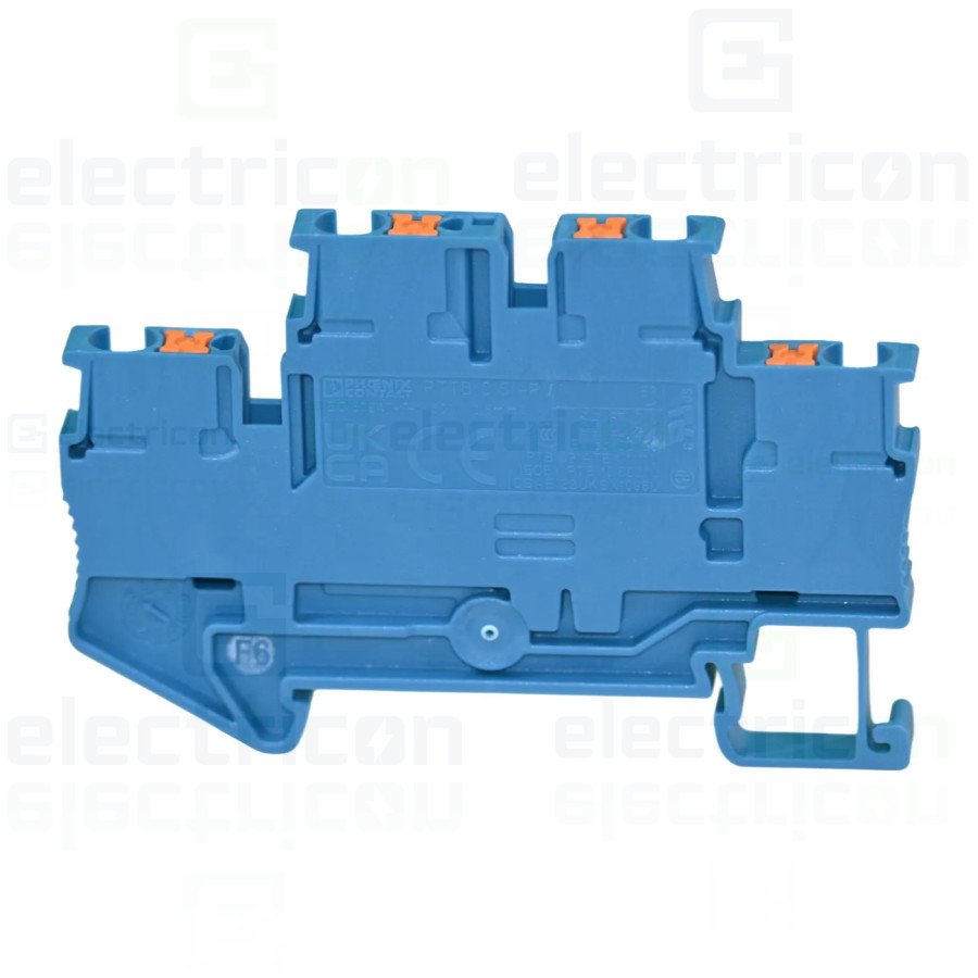 Clemă de derivație 5 mm² Clema șir, cu 2 etaje, 4 conexiuni, 0,14 - 2,5 mm², PTTB 2,5 BU, albastru, Phoenix Contact, 3210570 – m