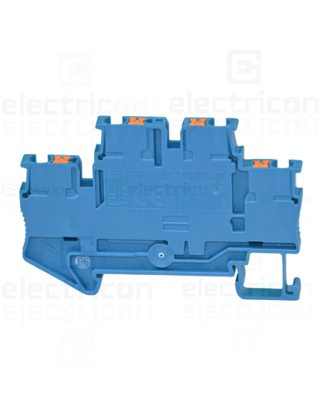 Clemă de derivație 5 mm² Clema șir, cu 2 etaje, 4 conexiuni, 0,14 - 2,5 mm², PTTB 2,5 BU, albastru, Phoenix Contact, 3210570 – m