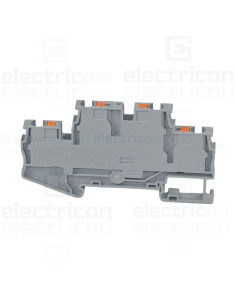 Clemă de derivație 4 mm² Clema șir, cu 2 etaje, 4 conexiuni, 0,2 - 4 mm²,gri, PTTB 4, gri, Phoenix Contact, 3211786 – montaj rap