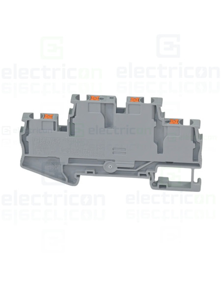 Clemă de derivație 4 mm² Clema șir, cu 2 etaje, 4 conexiuni, 0,2 - 4 mm²,gri, PTTB 4, gri, Phoenix Contact, 3211786 – montaj rap