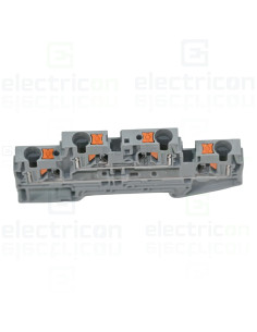 Clemă de derivație 4 mm² Clema șir, cu 2 etaje, 4 conexiuni, 0,2 - 4 mm²,gri, PTTB 4, gri, Phoenix Contact, 3211786 – montaj rap 2