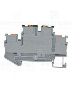 Clemă de derivație 4 mm² Clema șir, cu 2 etaje, 4 conexiuni, 0,14 - 4 mm²,gri, PTTB 2,5-PV, gri, Phoenix Contact, 3210583 – mont