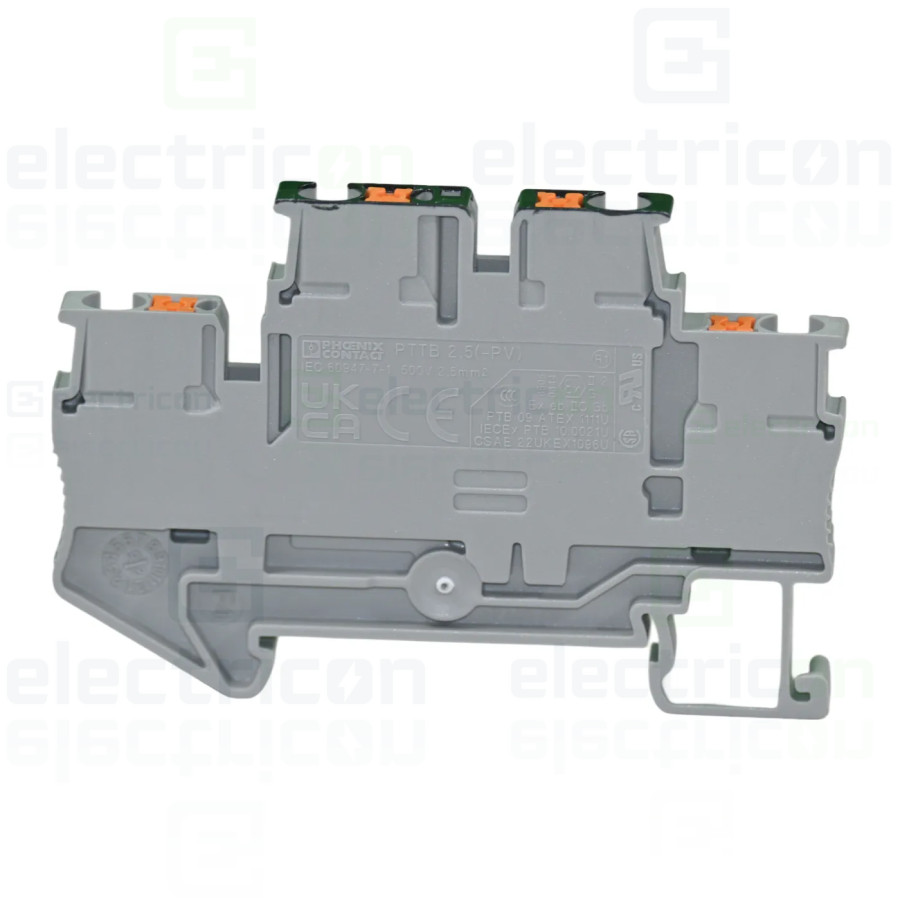 Clemă de derivație 4 mm² Clema șir, cu 2 etaje, 4 conexiuni, 0,14 - 4 mm²,gri, PTTB 2,5-PV, gri, Phoenix Contact, 3210583 – mont