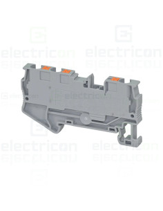 Clemă de derivație 4 mm² Clema șir, de trecere, 3 conexiuni, 4 mm²,gri, PT 4-TWIN, Phoenix Contact, 3211771 – montaj rapid și si