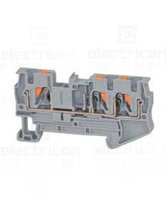 Clemă de derivație 4 mm² Clema șir, de trecere, 3 conexiuni, 4 mm²,gri, PT 4-TWIN, Phoenix Contact, 3211771 – montaj rapid și si 2