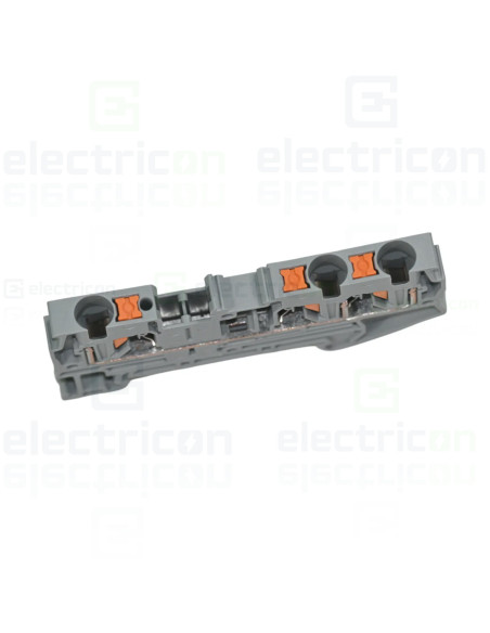 Clemă de derivație 4 mm² Clema șir, de trecere, 3 conexiuni, 4 mm²,gri, PT 4-TWIN, Phoenix Contact, 3211771 – montaj rapid și si