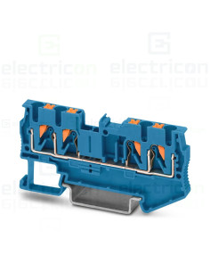 Clemă de derivație 4 mm² Clema șir, de trecere, 4 conexiuni, 0,14-4 mm²,albastru, PT 2,5-QUATTRO-BU, Phoenix Contact, 3209581 – 
