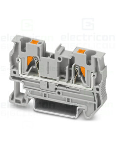 Clemă de derivație 4 mm² Clema șir, de trecere, 2 conexiuni, 4 mm²,gri, PT 4, Phoenix Contact, 3211757 – montaj rapid și sigur î