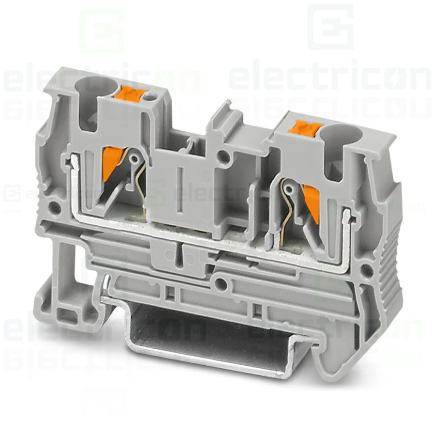 Clemă de derivație 4 mm² Clema șir, de trecere, 2 conexiuni, 4 mm²,gri, PT 4, Phoenix Contact, 3211757 – montaj rapid și sigur î