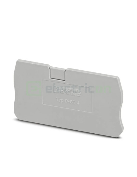 Clemă de derivație Element terminal pentru clemele șir, seria ST, gri, D-ST 4, Phoenix Contact, 3030420 – montaj rapid și sigur 