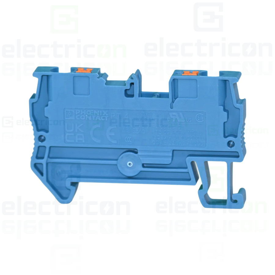 Clemă de derivație 4 mm² Clema șir, de trecere, 2 conexiuni, 4 mm²,albastru, PT 4 BU, Phoenix Contact, 3211760 – montaj rapid și