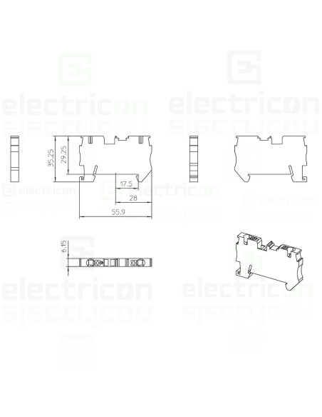 Clemă de derivație 4 mm² Clema șir, de trecere, 2 conexiuni, 4 mm²,albastru, PT 4 BU, Phoenix Contact, 3211760 – montaj rapid și