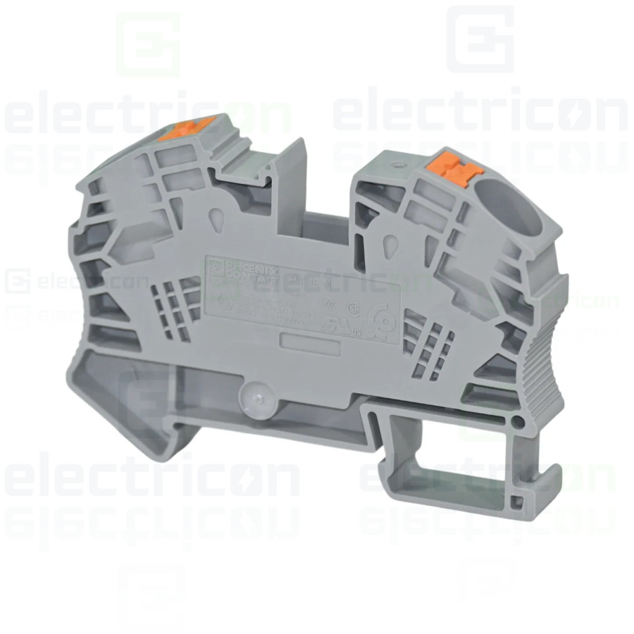 Clemă de derivație 16 mm² Clema șir, de trecere, 2 conexiuni, 16 mm²,gri, PT 16 N, Phoenix Contact, 3212138 – montaj rapid și si