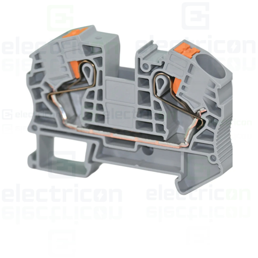 Clemă de derivație 16 mm² Clema șir, de trecere, 2 conexiuni, 16 mm²,gri, PT 16 N, Phoenix Contact, 3212138 – montaj rapid și si