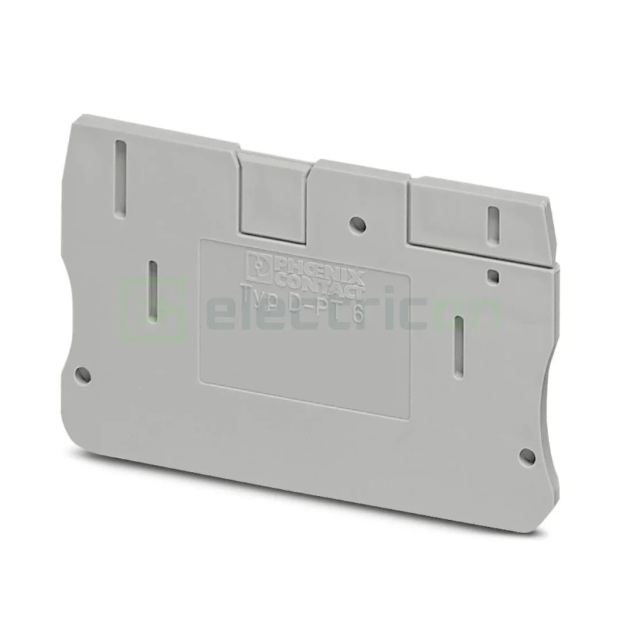 Clemă de derivație Element terminal pentru clemele șir, seria PT 6, gri, D-PT 6, Phoenix Contact, 3212044 – montaj rapid și sigu