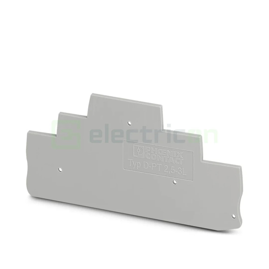 Clemă de derivație Element terminal pentru clemele șir, seria PT 2,5, gri, D-PT 2,5-3L, Phoenix Contact, 3211647 – montaj rapid 