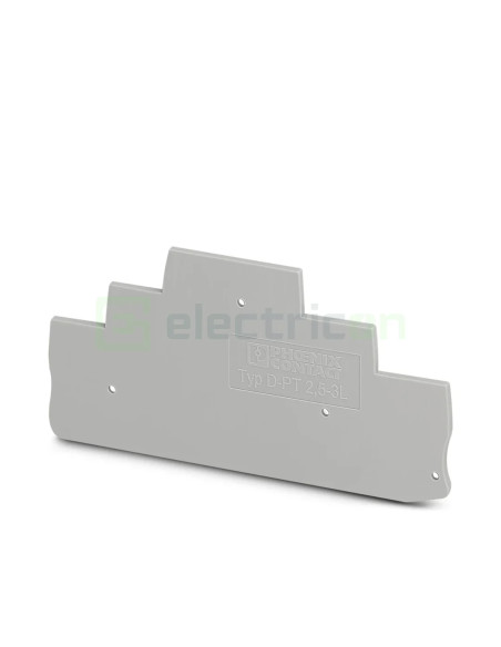 Clemă de derivație Element terminal pentru clemele șir, seria PT 2,5, gri, D-PT 2,5-3L, Phoenix Contact, 3211647 – montaj rapid 