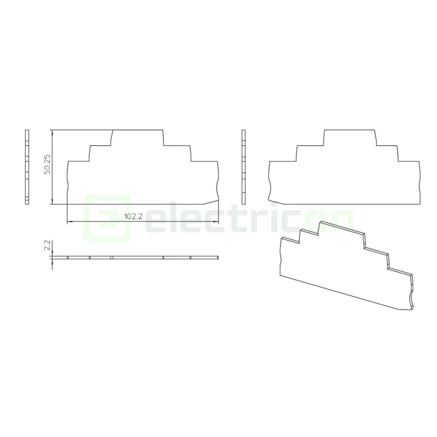 Clemă de derivație Element terminal pentru clemele șir, seria PT 2,5, gri, D-PT 2,5-3L, Phoenix Contact, 3211647 – montaj rapid 