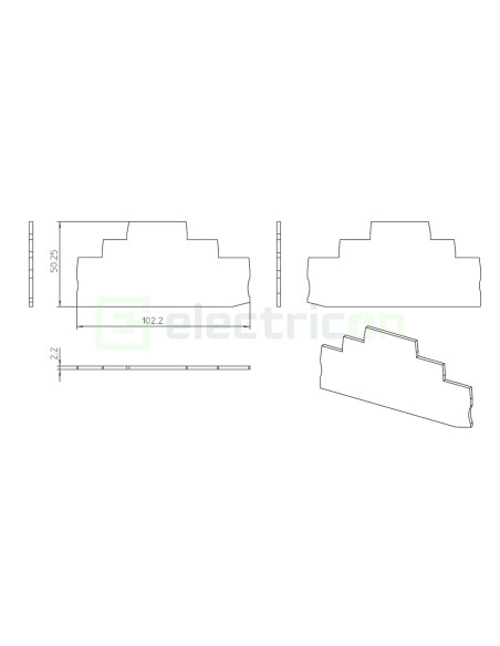 Clemă de derivație Element terminal pentru clemele șir, seria PT 2,5, gri, D-PT 2,5-3L, Phoenix Contact, 3211647 – montaj rapid 