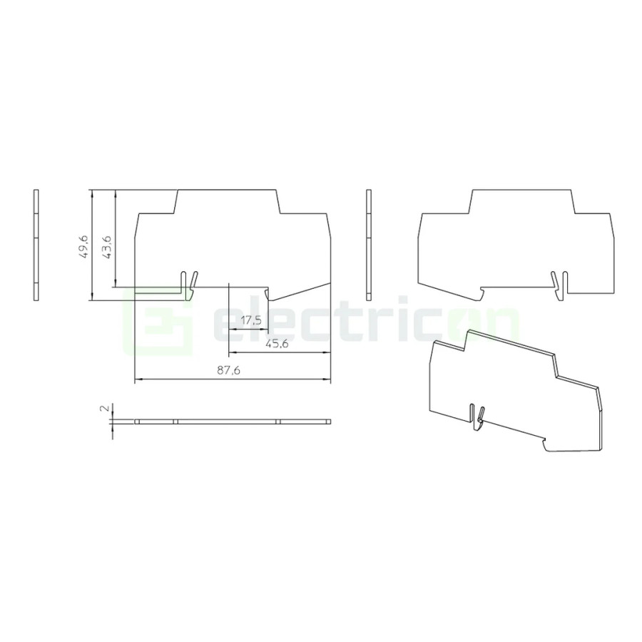 Clemă de derivație Element terminal pentru clemele șir, seria STTB 4, gri, ATP-STTB 4 , Phoenix Contact, 3030747 – montaj rapid 