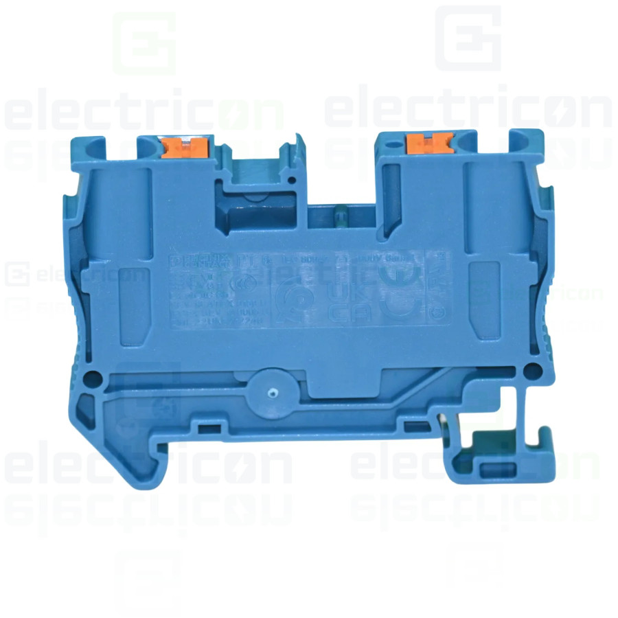 Clemă de derivație 6 mm² Clemă șir de trecere, 2 conexiuni, 6 mm², PT 6 BU, Phoenix Contact, 3211819 – montaj rapid și sigur în 