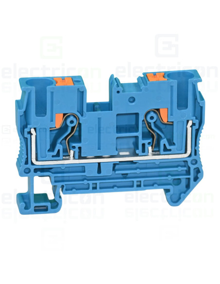 Clemă de derivație 6 mm² Clemă șir de trecere, 2 conexiuni, 6 mm², PT 6 BU, Phoenix Contact, 3211819 – montaj rapid și sigur în 