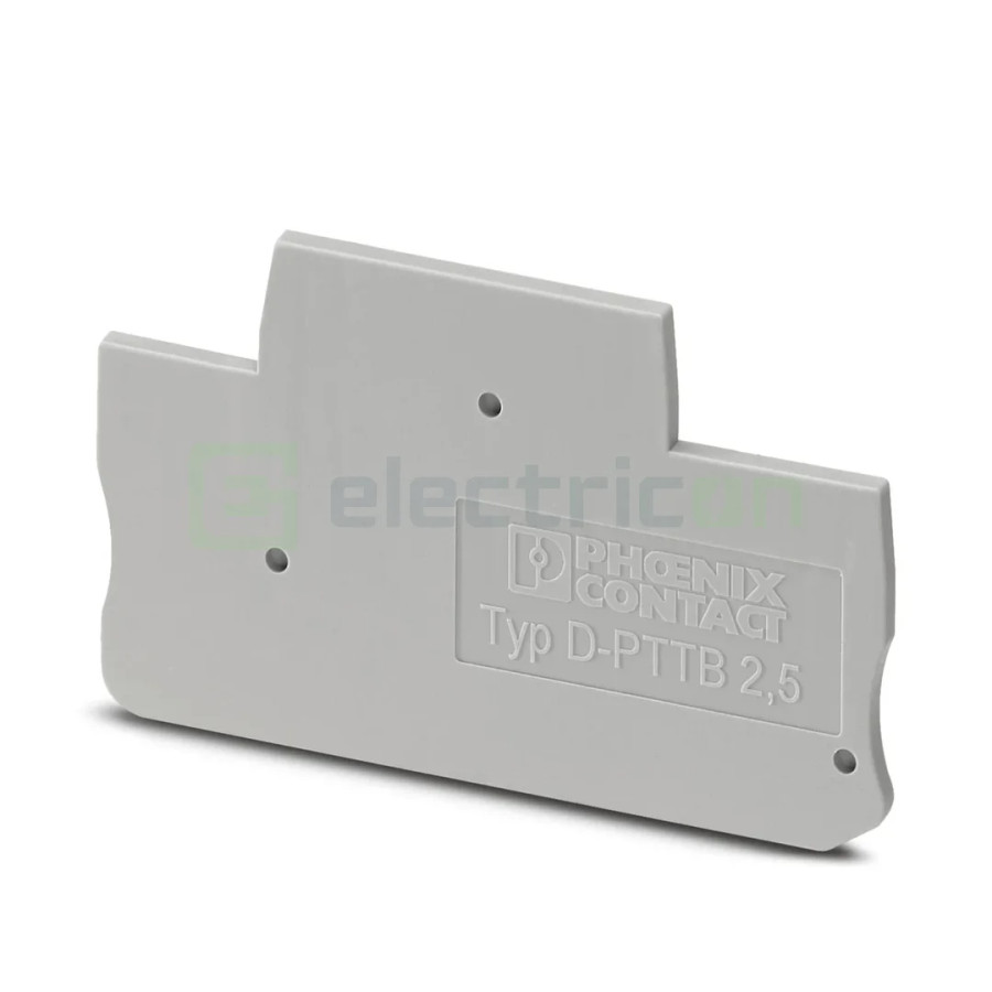 Clemă de derivație Element terminal pentru clemele șir, seria PTTB, gri, D-PTTB 2,5, Phoenix Contact, 3211634 – montaj rapid și 