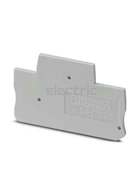 Clemă de derivație Element terminal pentru clemele șir, seria PTTB, gri, D-PTTB 2,5, Phoenix Contact, 3211634 – montaj rapid și 
