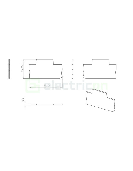 Clemă de derivație Element terminal pentru clemele șir, seria PTTB, gri, D-PTTB 2,5, Phoenix Contact, 3211634 – montaj rapid și 