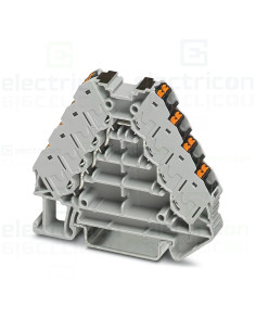Clemă de derivație 5 mm² Clemă șir cu 4 etaje, 16 conexiuni, 0,14 - 2,5 mm², gri, PTRV 4-PV/BK, Phoenix Contact, 3270125 – monta