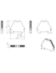 Clemă de derivație 5 mm² Clemă șir cu 4 etaje, 16 conexiuni, 0,14 - 2,5 mm², gri, PTRV 4-PV/BK, Phoenix Contact, 3270125 – monta 2