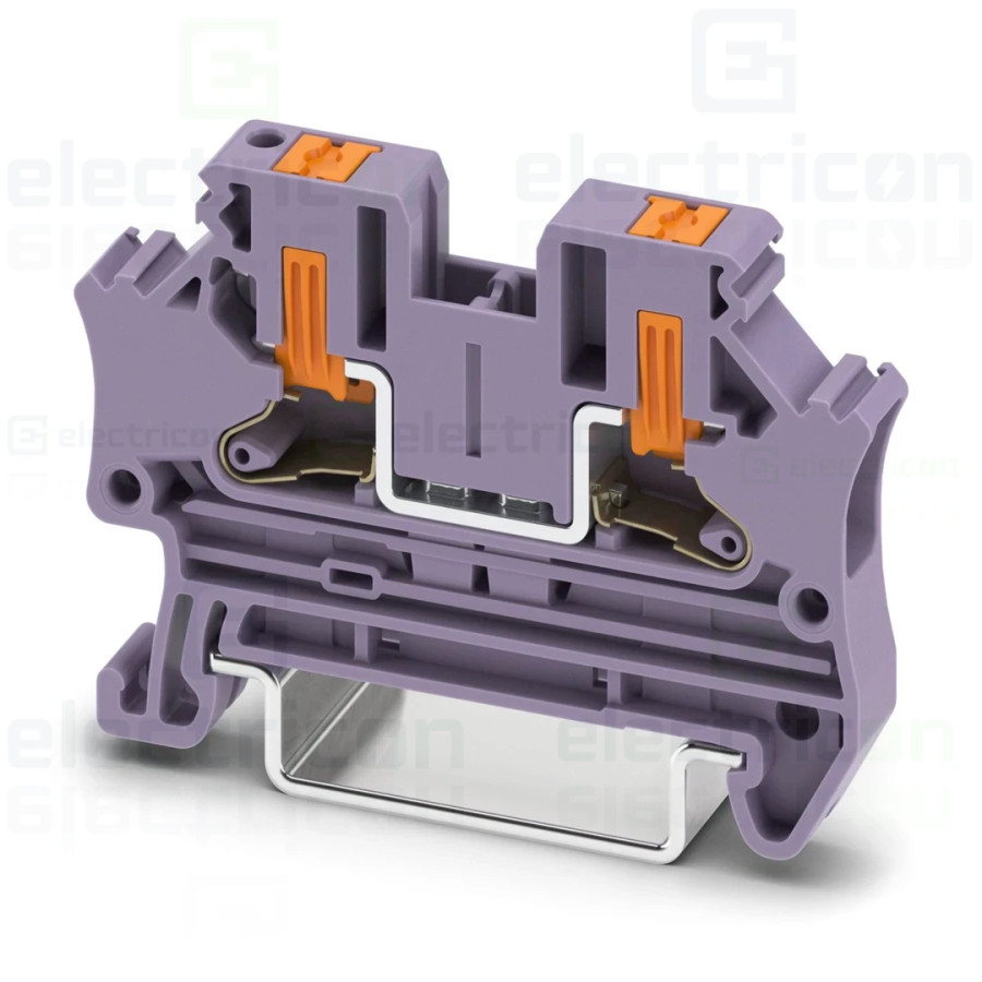 Clemă de derivație 4 mm² Clemă șir de trecere, 2 conexiuni, 4 mm², violet, PTV 4 VT, Phoenix Contact, 1776225 – montaj rapid și 