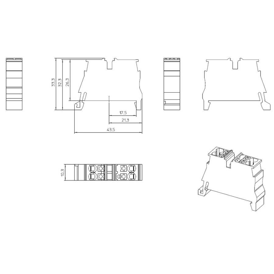 Clemă de derivație 5 mm² Clemă șir, mini format, 4 conexiuni, 2,5 mm². albastru, Phoenix Contact, 1429439 – montaj rapid și sigu