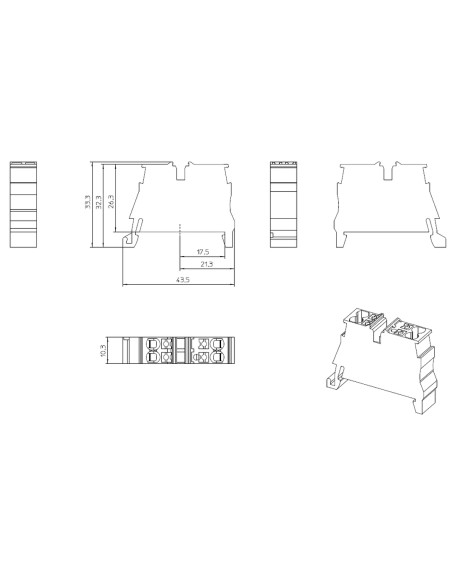 Clemă de derivație 5 mm² Clemă șir, mini format, 4 conexiuni, 2,5 mm². albastru, Phoenix Contact, 1429439 – montaj rapid și sigu